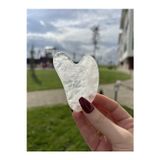 Taşmeran Yüksek Kaliteli Kristal Kuvars Doğal Taş Gua Sha Kalp Kesim Yüz Masaj Taşı Tky0350