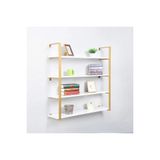 Tasnia Gold Metal Ahşap Duvar Rafı 120 Cm 4 Katlı