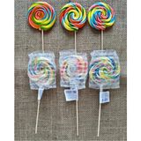 taso8090 (20 Adet) Sosyete Lolipop Şeker 22 gr ( /- 2 Gr) Rengarenk Karışık Meyve Aromalı Ahşap Saplı