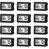 TASOGEN 12 Paket Mini Küçük Dijital Higrometre Termometre İç Mekan Sıcaklık ve Nem Ölçer Sıcaklık Sensörü Monitörü Fahrenheit (℉) Kavanozlar, Nemler, Ev, Sürüngen Tankı, Oda için