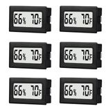 TASOGEN 6'lı Paket Mini Küçük Dijital Higrometre Termometre İç Mekan Sıcaklık ve Nem Ölçer Sıcaklık Sensörü Monitörü Fahrenheit (℉) Kavanozlar, Nemler, Ev, Sürüngen Tankı, Oda için