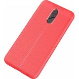 Tasopay Huawei Mate 10 Lite Uyumlu Kılıf Deri Silikon Yüzey Darbe Korumalı Soft Yapı Case Cover Çiziklerden Kirden ve Darbeden Korumalı Kılıf - Kırmızı