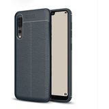 Tasopay Huawei P20 Pro Uyumlu Kılıf Deri Silikon Yüzey Darbe Korumalı Soft Yapı Case Cover Çiziklerden Kirden ve Darbeden Korumalı Kılıf - Lacivert