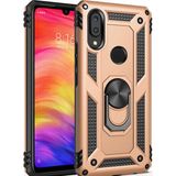 Tasopay Huawei Y7 Prime 2019 Uyumlu Kılıf Soldier Korumalı Yüzüklü ve Mıknatıslı Tpu Gövde Kılıf - Gold