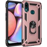 Tasopay Samsung Galaxy A10S Uyumlu Kılıf Soldier Korumalı Yüzüklü ve Mıknatıslı Tpu Gövde Kılıf - Rose Gold