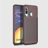 Tasopay Samsung Galaxy A20S Uyumlu Kılıf Karbon Dizayn Special Seri - Kahverengi