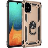 Tasopay Samsung Galaxy A71 Uyumlu Kılıf Soldier Korumalı Yüzüklü ve Mıknatıslı Tpu Gövde Kılıf - Gold