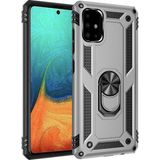 Tasopay Samsung Galaxy A71 Uyumlu Kılıf Soldier Korumalı Yüzüklü ve Mıknatıslı Tpu Gövde Kılıf - Gri