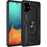Tasopay Samsung Galaxy A71 Uyumlu Kılıf Soldier Korumalı Yüzüklü ve Mıknatıslı Tpu Gövde Kılıf - Siyah