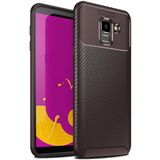 Tasopay Samsung Galaxy J6 Uyumlu Kılıf Karbon Dizayn Special Seri - Kahverengi