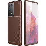 Tasopay Samsung Galaxy S21 Ultra Uyumlu Kılıf Karbon Dizayn Special Seri - Kahverengi