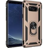 Tasopay Samsung Galaxy S8 Plus Uyumlu Kılıf Soldier Korumalı Yüzüklü ve Mıknatıslı Tpu Gövde Kılıf - Gold