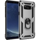 Tasopay Samsung Galaxy S8 Plus Uyumlu Kılıf Soldier Korumalı Yüzüklü ve Mıknatıslı Tpu Gövde Kılıf - Gri