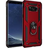 Tasopay Samsung Galaxy S8 Plus Uyumlu Kılıf Soldier Korumalı Yüzüklü ve Mıknatıslı Tpu Gövde Kılıf - Kırmızı