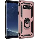 Tasopay Samsung Galaxy S8 Plus Uyumlu Kılıf Soldier Korumalı Yüzüklü ve Mıknatıslı Tpu Gövde Kılıf - Rose Gold