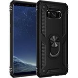 Tasopay Samsung Galaxy S8 Plus Uyumlu Kılıf Soldier Korumalı Yüzüklü ve Mıknatıslı Tpu Gövde Kılıf - Siyah