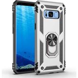 Tasopay Samsung Galaxy S8 Uyumlu Kılıf Soldier Korumalı Yüzüklü ve Mıknatıslı Tpu Gövde Kılıf - Gri
