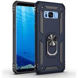 Tasopay Samsung Galaxy S8 Uyumlu Kılıf Soldier Korumalı Yüzüklü ve Mıknatıslı Tpu Gövde Kılıf - Lacivert