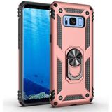 Tasopay Samsung Galaxy S8 Uyumlu Kılıf Soldier Korumalı Yüzüklü ve Mıknatıslı Tpu Gövde Kılıf - Rose Gold