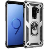 Tasopay Samsung Galaxy S9 Plus Uyumlu Kılıf Soldier Korumalı Yüzüklü ve Mıknatıslı Tpu Gövde Kılıf - Gri