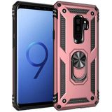 Tasopay Samsung Galaxy S9 Plus Uyumlu Kılıf Soldier Korumalı Yüzüklü ve Mıknatıslı Tpu Gövde Kılıf - Rose Gold