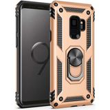 Tasopay Samsung Galaxy S9 Uyumlu Kılıf Soldier Korumalı Yüzüklü ve Mıknatıslı Tpu Gövde Kılıf - Gold