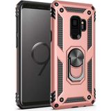 Tasopay Samsung Galaxy S9 Uyumlu Kılıf Soldier Korumalı Yüzüklü ve Mıknatıslı Tpu Gövde Kılıf - Rose Gold