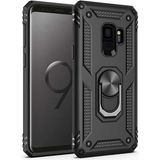 Tasopay Samsung Galaxy S9 Uyumlu Kılıf Soldier Korumalı Yüzüklü ve Mıknatıslı Tpu Gövde Kılıf - Siyah