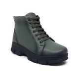 Taşpınar %100 Hakiki Deri Kadın Kışlık Günlük Fermuarlı Sneaker Bot 36-41 Haki