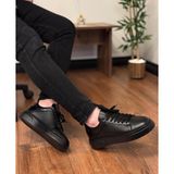 Taşpınar %100 Hakiki Deri Ortopedik Hafif Erkek Rahat Günlük Terletmez Büyük Numara Sneaker 38-47 - 001 Siyah