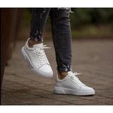 Taşpınar %100 Hakiki Deri Ortopedik Yazlık Hafif Erkek Rahat Günlük Sneaker 38-47 - 001 - Beyaz