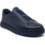 Taşpınar Ayakkabı Catelli %100 Deri Tam Ortopedik Yumuşak Iç Taban Erkek Kışlık Rahat Günlük Lastikli Sneaker Ayakkabı 40-44 - Lacivert