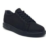 Taşpınar Ayakkabı Taşpınar Baykara %100 Hakiki Deri Erkek Günlük Yazlık Spor Sneaker Büyük Numara 45-47 - Siyah Nubuk