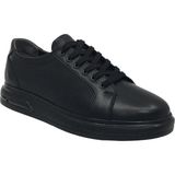 Taşpınar Ayakkabı Taşpınar Baykara %100 Hakiki Deri Erkek Günlük Yazlık Spor Sneaker Büyük Numara 45-47 - Siyah
