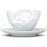 Tassen Happy Beyaz Porselen Çay Fincanı ve Tabağı