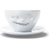 Tassen Winking Beyaz Porselen Çay Fincanı ve Tabağı