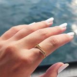 Taşsız Altın Yüzük - 14 Ayar Altın Z Tasarım Minimal Yüzük - Hediyelik, Minimal Altın Yüzük