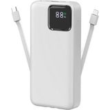 Tastech 10000MAH Powerbank 22.5W Hızlı Şarj Özellikli Type C ve Lightning Kablolu Pd Taşınabilir Şarj Aleti - Beyaz