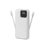 Tastech 10000mAh Powerbank, 22.5W Hızlı Şarj, Type-C ve Lightning Kablolu, PD, Beyaz