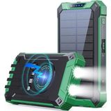 Tastech 10000MAH Solar Powerbank Wireless Kablosuz Şarj Özellikli Kendinden Kablolu Taşınabilir Şarj Aleti - Yeşil