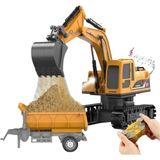 Tastech 1/22 Uzaktan Kumandalı Rc Paletli Ekskavatör Işıklı Sesli Hareketli Şarjlı Excavator Kamyonlu Iş Makinesi