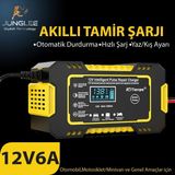 Tastech 12V 6A Tam Otomatik Akü Şarj Aleti Dijital LCD Ekran Araba Motosiklet Akülü Araç Şarj Cihazı 4-100AH
