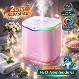 Tastech 2 Litre Oda Hava Nemlendirici Water Drop Humudifier Rgb LED Işıklı Buhar Makinesi-Pembe