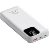 Tastech 20000MAH Powerbank 22.5W Hızlı Şarj Özellikli Type C ve Lightning Kablolu Pd Taşınabilir Şarj Aleti - Beyaz
