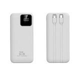 Tastech 20000mAh Powerbank, 22.5W Hızlı Şarj, Type-C ve Lightning Kablolu, PD, Beyaz