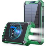 Tastech 20000MAH Powerbank Solar Güneş Enerjili Wireless Kablosuz Şarj Özellikli Taşınabilir Şarj LED Işıklı - Yeşil