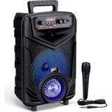 Tastech 20W Bluetooth Hoparlör Kablolu Mikrofonlu Tws Özellikli Uzaktan Kumandalı Şarjlı Speaker - Siyah