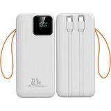 Tastech 30000MAH Powerbank 22.5W Hızlı Şarj Özellikli Type C ve Lightning Kablolu Pd Taşınabilir Şarj Aleti - Beyaz