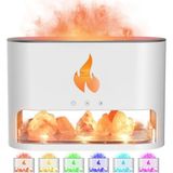 Tastech 3D Alev Görünümlü Hava Nemlendirici USB 250ML Himalaya Tuzlu Aroma Yayıcı LED Işıklı Hava Makinesi Beyaz