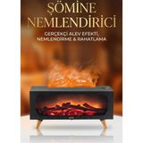 Tastech 3D Şömine Görünümlü Oda Hava Nemlendirici Rgb LED Işıklı Buhar Makinesi Humudifier Aroma Dıffuser - Siyah